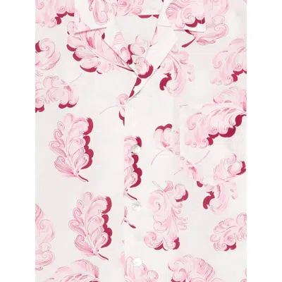 Olivia Von Halle Emeli Plume Pink Feather Pajamas