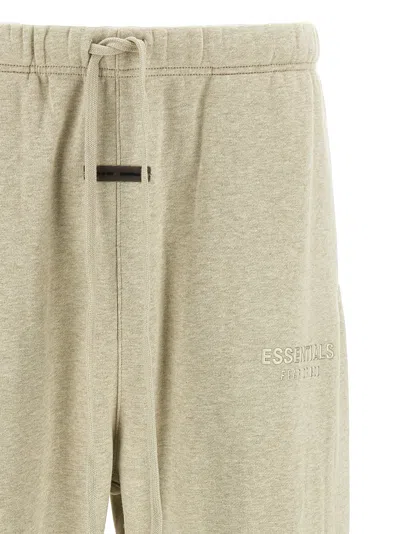 Fear Of God Essential Logo Joggers Pants Gray In Neutral