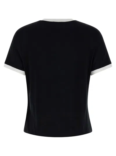 Versace Logo Print T-shirt Black In Black