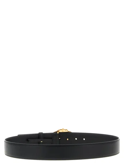 Versace Men La Medusa Leather Belt In Multicolor