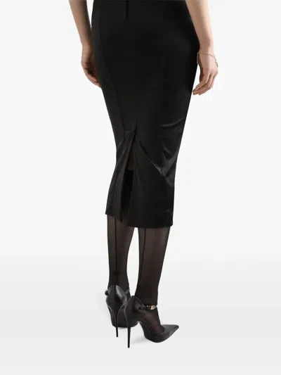 Dolce & Gabbana Midi Dress With Insert Design In Black