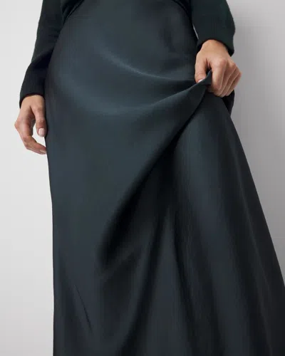 White House Black Market Satin Slip Skirt In Green