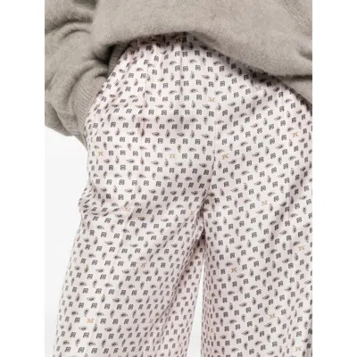Max Mara Pants Pink In White