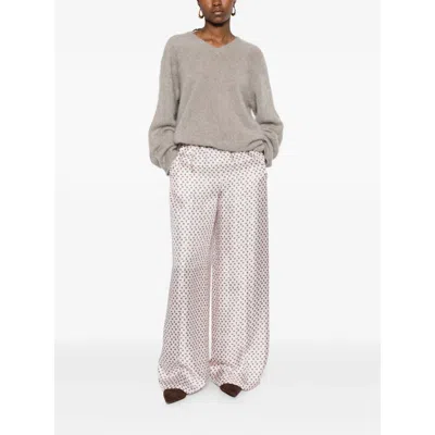 Max Mara Pants Pink In White