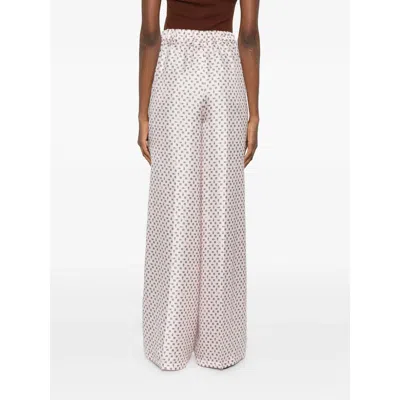 Max Mara Pants Pink In White