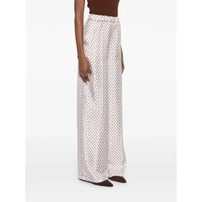 Max Mara Pants Pink In White