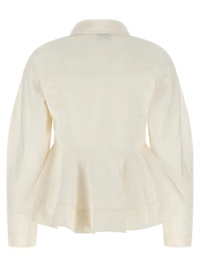 Ganni Peplum Shirt And Blouse White In White