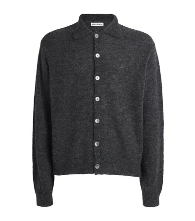 Our Legacy Alpaca-blend Evening Polo Cardigan In Gray
