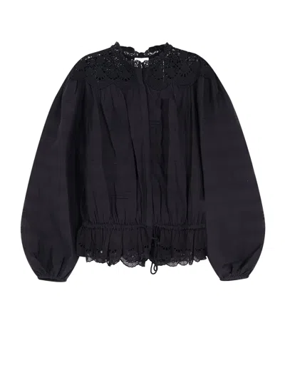 Isabel Marant Étoile Polly Organic Cotton Shirt In Black