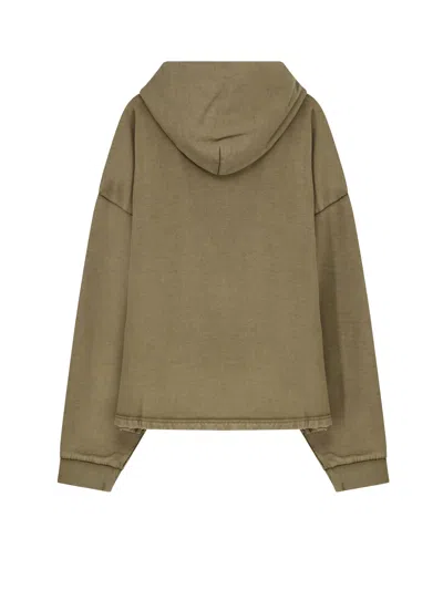 Represent Green Sweatshirt With Logo Lettering On The Front And Faded Effect In Cotton Man In Green