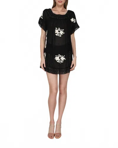 Florabella Eze Short Sleeve Mini Dress In Black In Black