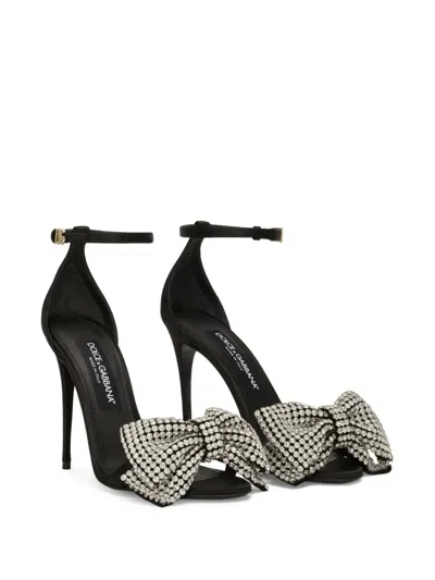 Dolce & Gabbana Women Sandals With 105mm Rhinestones In Black