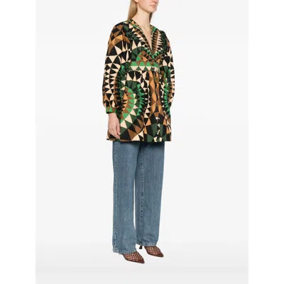 Farm Rio Heart Deco Blouse In Multi