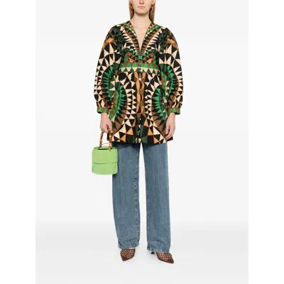 Farm Rio Heart Deco Blouse In Multi