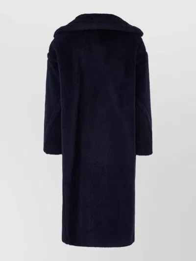 Max Mara Alpaca Blend Oversized Longline Coat In Blue