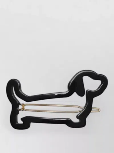 Thom Browne Hector Dog Hair Clips Acetate Set In Black