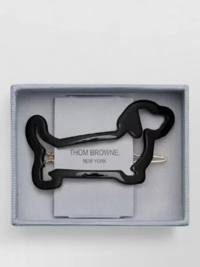 Thom Browne Hector Dog Hair Clips Acetate Set In Black