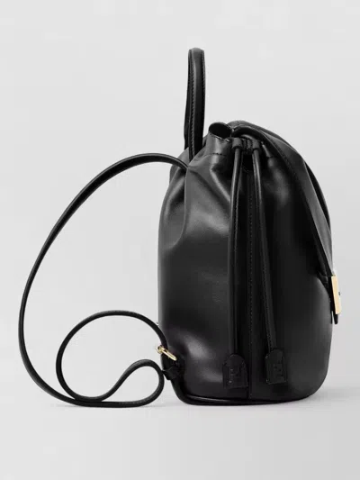Fendi Ff Backpack Leather Clasp Detail In Black