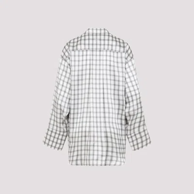 Loewe Checked Silk Shirt In Neutral