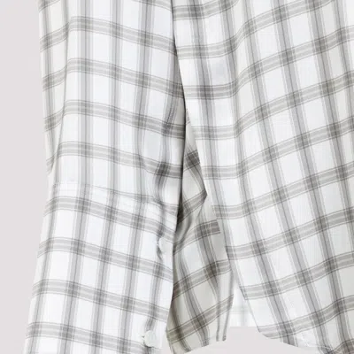 Loewe Checked Silk Shirt In Neutral