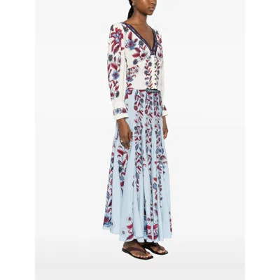 Farm Rio Floral Print Shirt In White