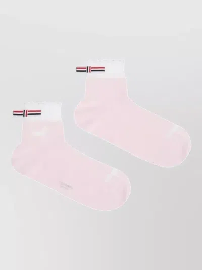 Thom Browne Hector Intarsia Pointelle Stitch Crew Socks In Multi