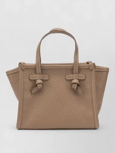 Gianni Chiarini Leather Crossbody Bag Detachable Strap Handles In Neutral