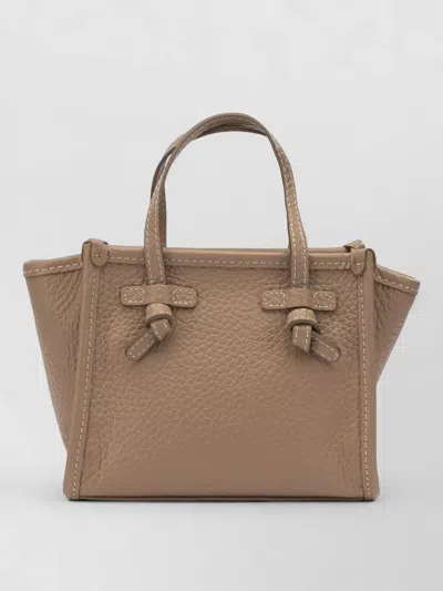 Gianni Chiarini Leather Crossbody Bag Detachable Strap Handles In Neutral