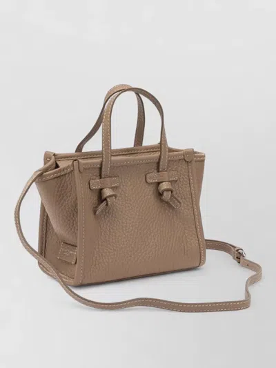 Gianni Chiarini Leather Crossbody Bag Detachable Strap Handles In Neutral