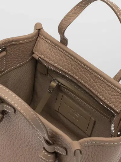 Gianni Chiarini Leather Crossbody Bag Detachable Strap Handles In Neutral