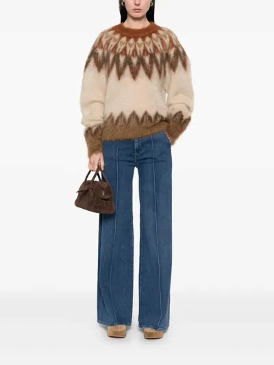 Isabel Marant Natania Crewneck Sweater In Rust In Multi