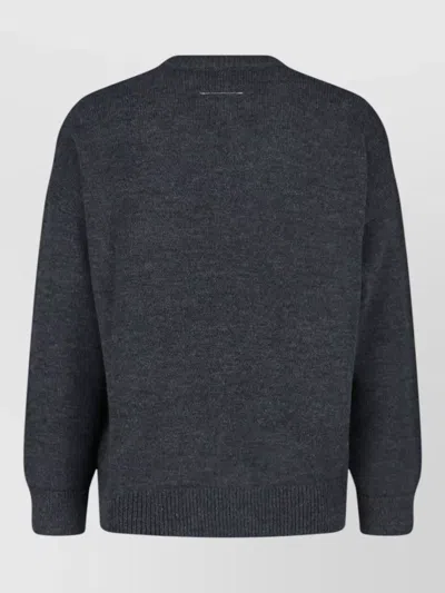 Mm6 Maison Margiela Knit Sweater Crew Neck Long Sleeves In Gray