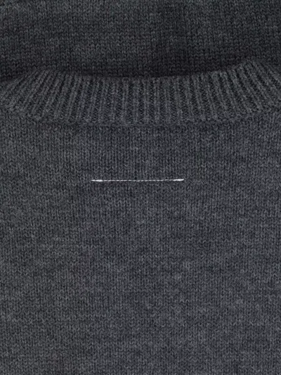 Mm6 Maison Margiela Knit Sweater Crew Neck Long Sleeves In Gray