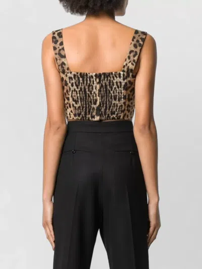 Dolce & Gabbana Bustier Top Leopard Motif Sweetheart Neckline In Multi