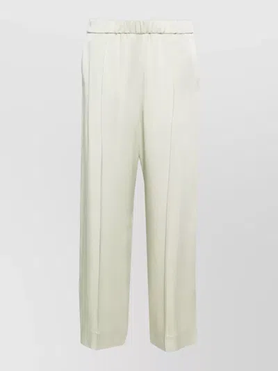 Jil Sander Wide Leg Trousers Front Pleats Back Pocket In White