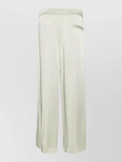 Jil Sander Wide Leg Trousers Front Pleats Back Pocket In White