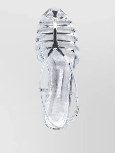 Ferragamo Sandal Flat Sole Metallic Finish Open Toe In Multi