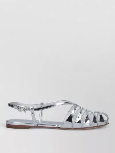Ferragamo Sandal Flat Sole Metallic Finish Open Toe In Multi