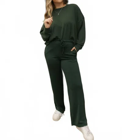 Mono B Scuba Mid Rise Pants In Deep Forrest In Green