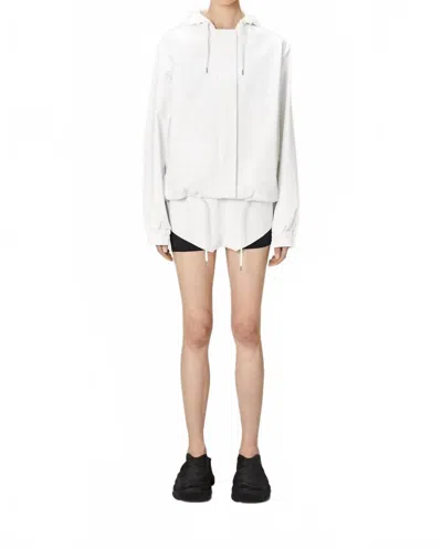 Rains String Parka Jacket In Powder In White