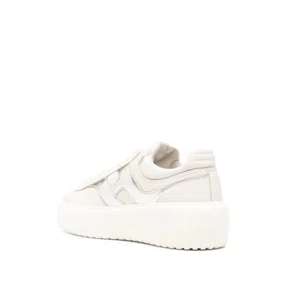 Hogan H Stripe Plateform Sneaker Metallic In Neutral