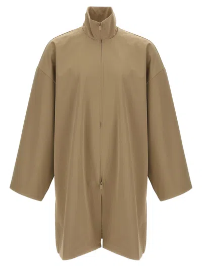 Fear Of God Essential Sporty Puffer Jackets Beige In Brown