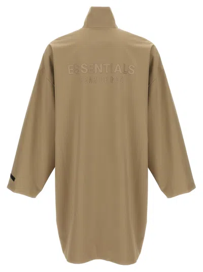 Fear Of God Essential Sporty Puffer Jackets Beige In Brown