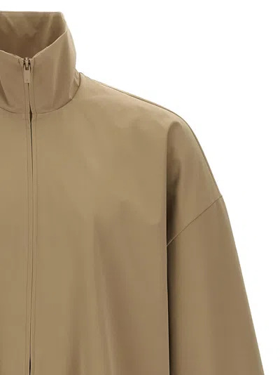 Fear Of God Essential Sporty Puffer Jackets Beige In Brown