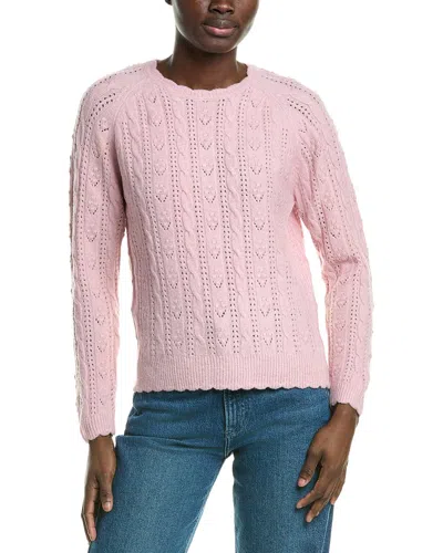 Design History Cable Knit Wool-blend Sweater In Pink