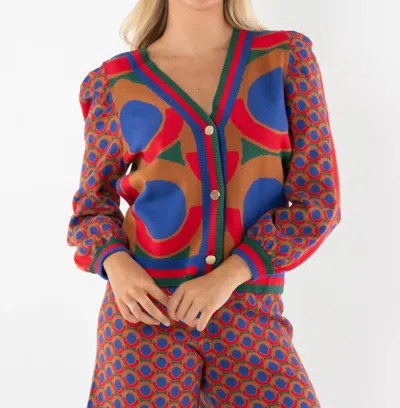 Emily Mccarthy Clara Cardigan In Mod Intarsia In Multi