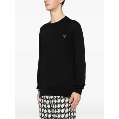 Balmain Fine Silk And Cotton Jumper In Black