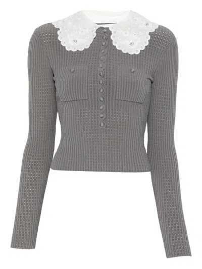 Self-portrait Sweaters Blacks And Greys In Gray