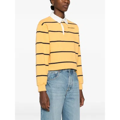 Sporty And Rich Striped Polo Shirt In Neutral