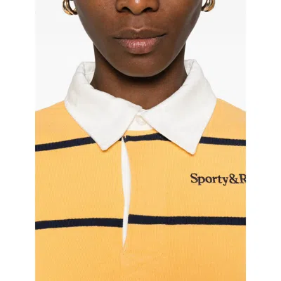 Sporty And Rich Striped Polo Shirt In Neutral